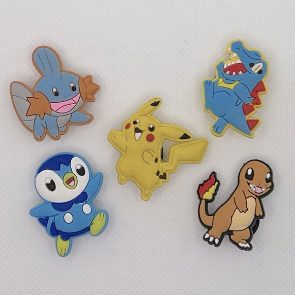 BOGO! Crocs Style Shoe Charms Jibbitz - POKEMON Pikachu & more 5 piece Set NEW - Picture 2 of 5